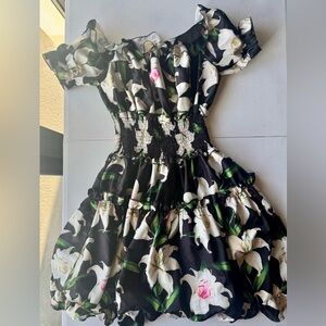 Floral Black and White Emily in Paris Inspired Dress